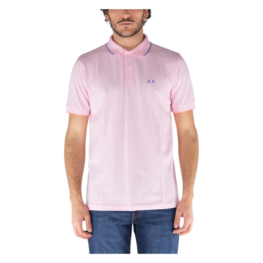 Sun68 Slimme Kraag Polo Shirt Lichtroze Pink Heren