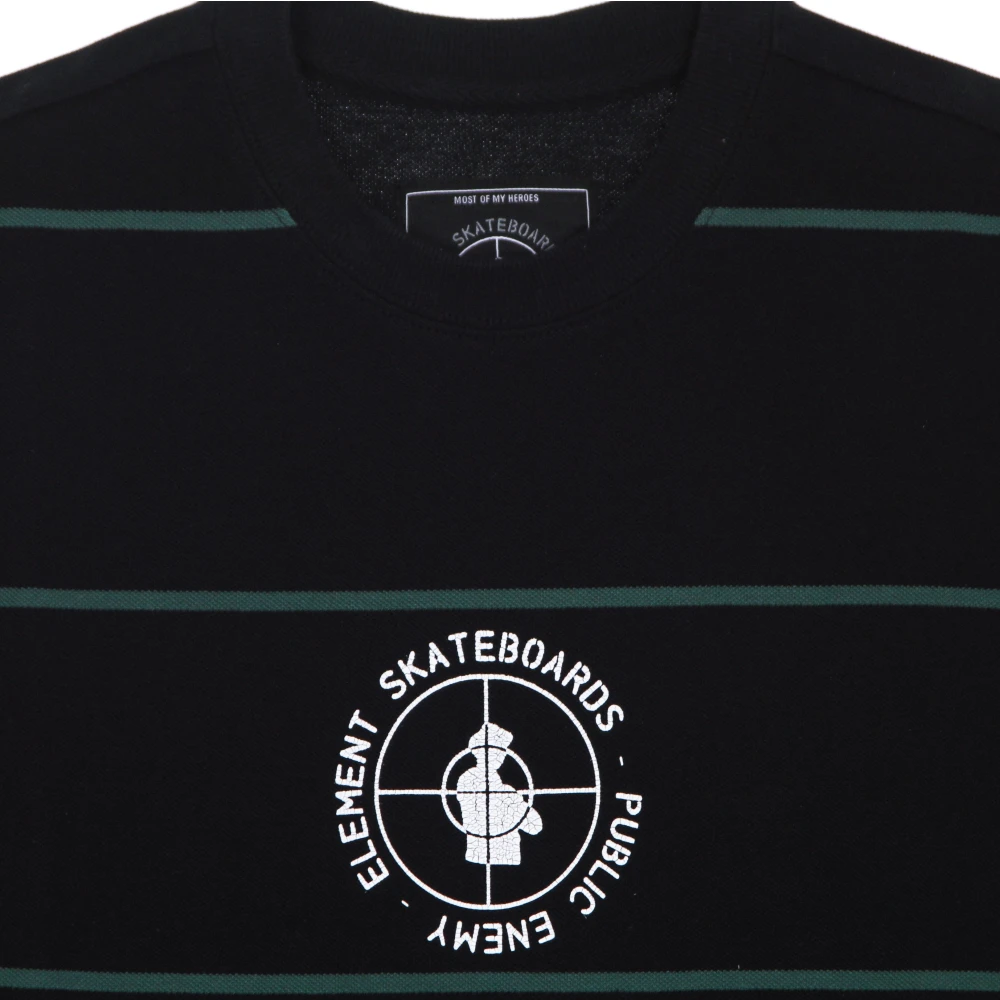 Element Gestreept Tee Heren T-shirt Black Heren