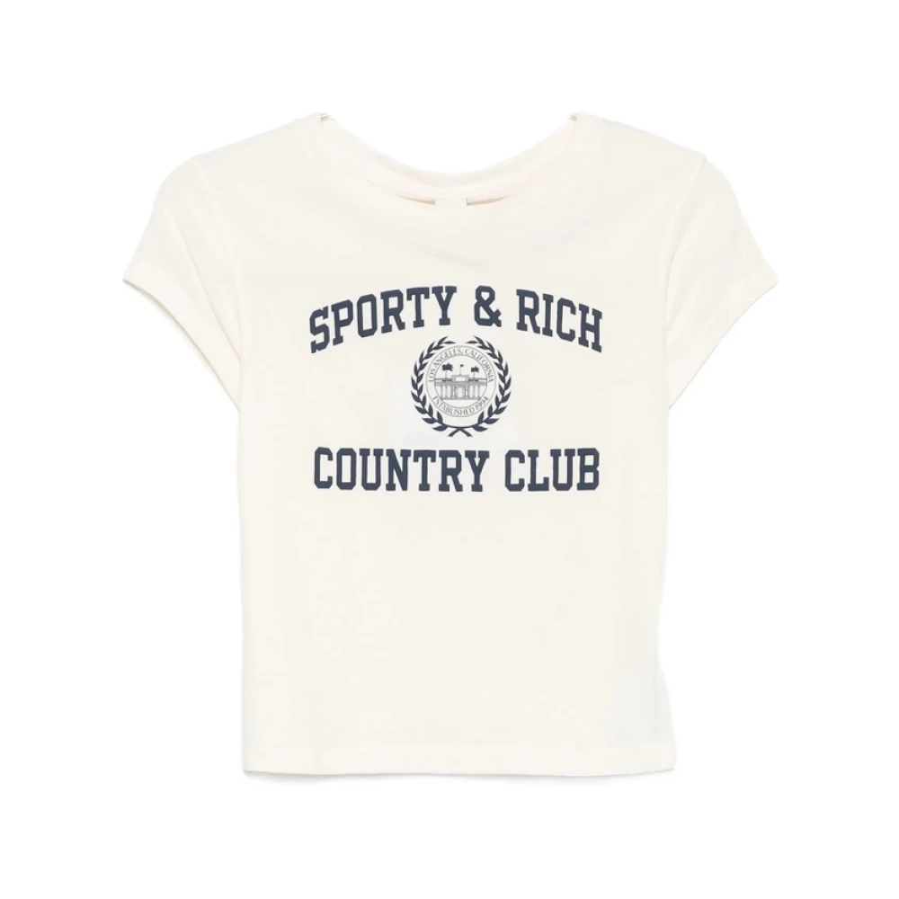 Sporty & Rich, T-Shirts, female, White, Size: L Logo-Print T-Shirt