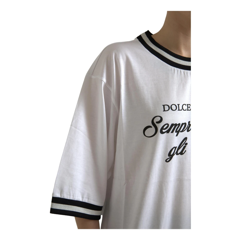 Dolce & Gabbana Authentiek Crew Neck Print T-shirt White Dames