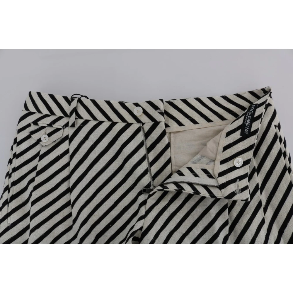 Dolce & Gabbana Gestreepte Casual Hennep Shorts Black Heren
