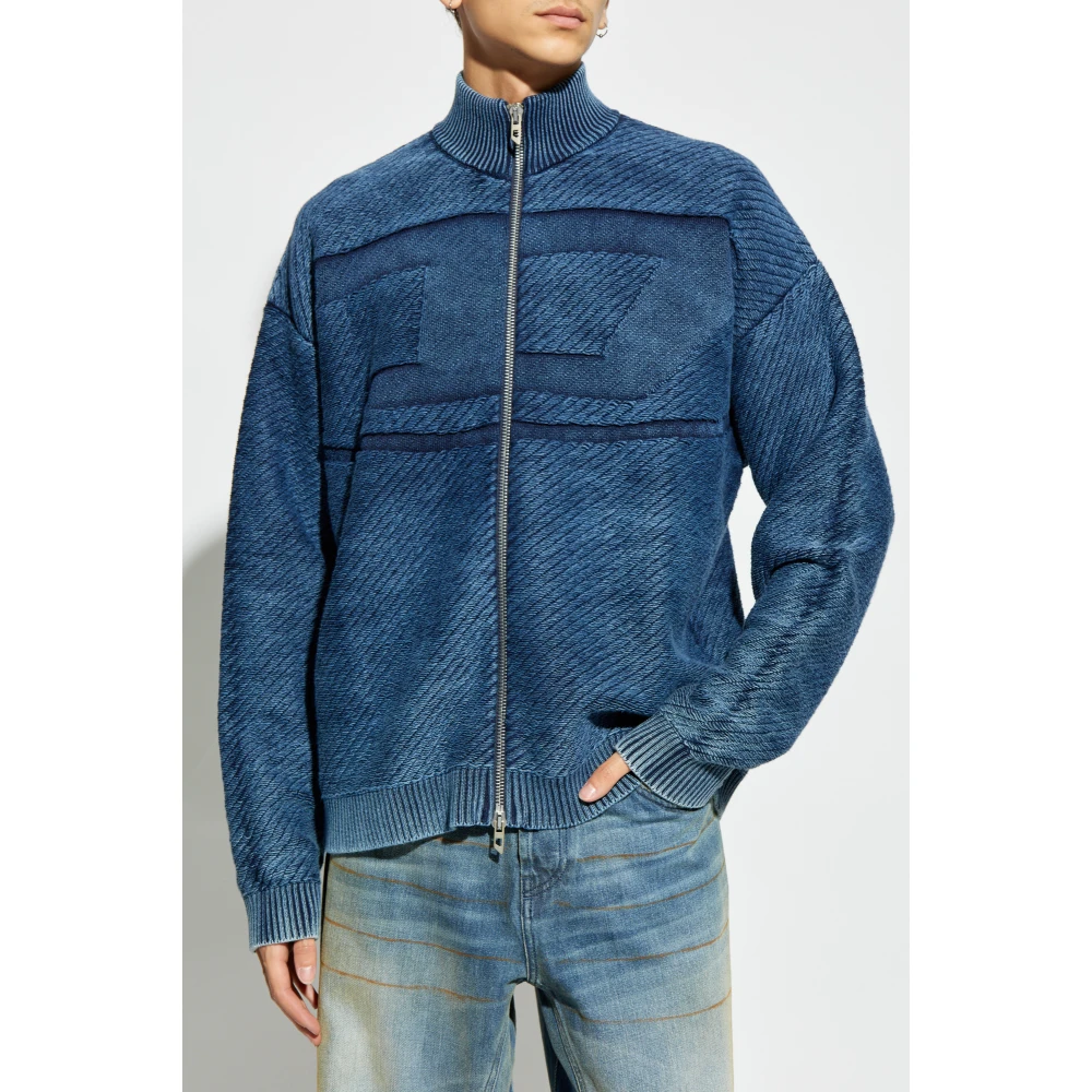 Diesel Cardigan K-Klevery-Zip Blue Heren