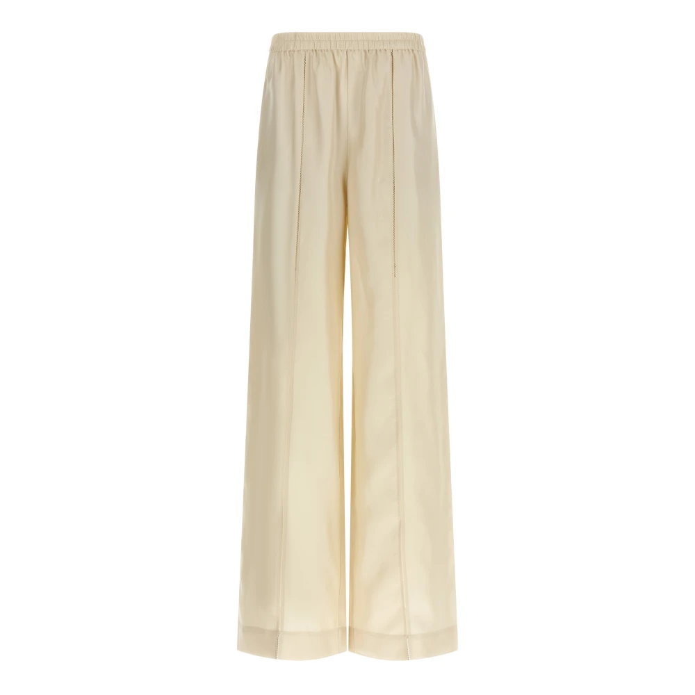 Loulou Studio Women's Beige Wide Trousers, L, Lars Trousers