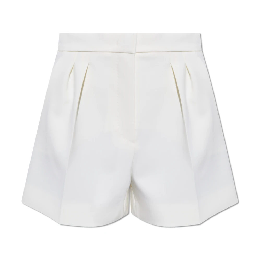 Max Mara Witte Bermuda Lana Shorts White Dames