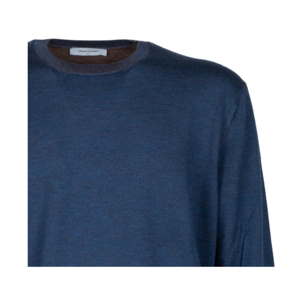 Gran Sasso Royal Melange wollen trui Blue Heren