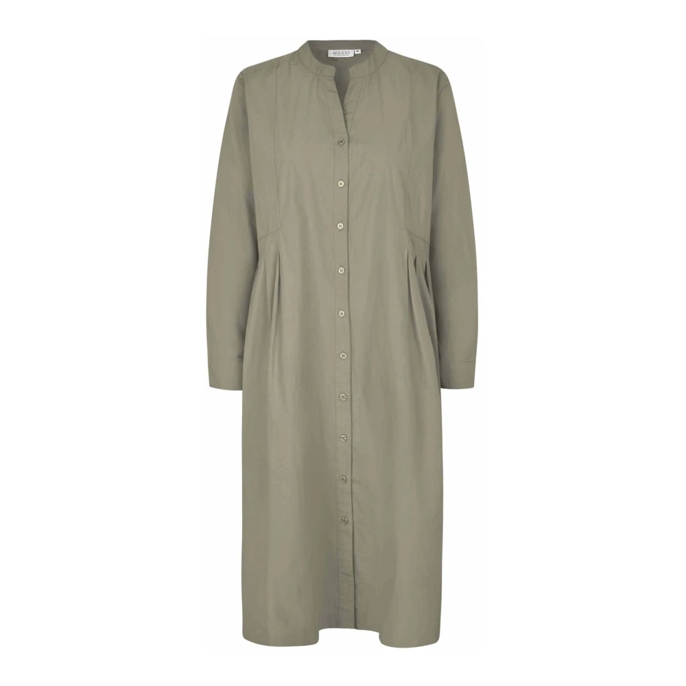 Masai Oversized Jurk met Mandarin Kraag Gray Dames