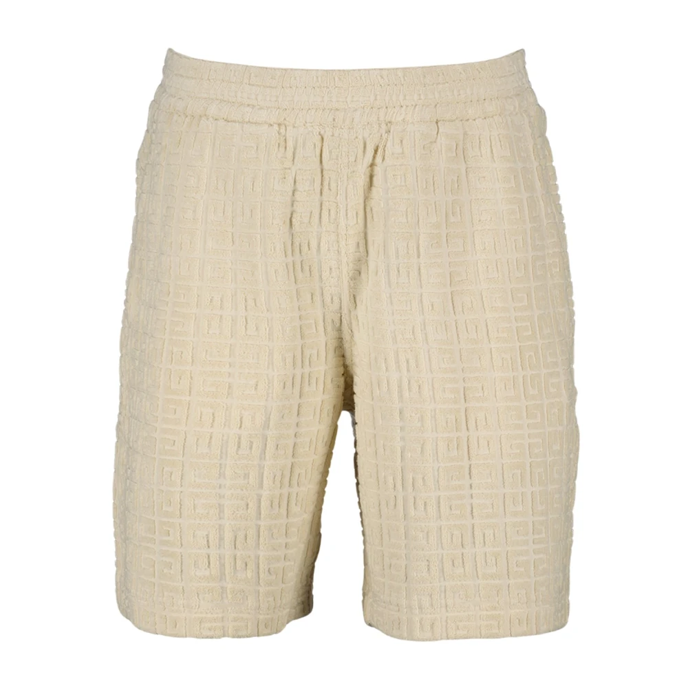 Givenchy Men's Beige Casual Shorts,, 4G Print Long Coupe Shorts Medium