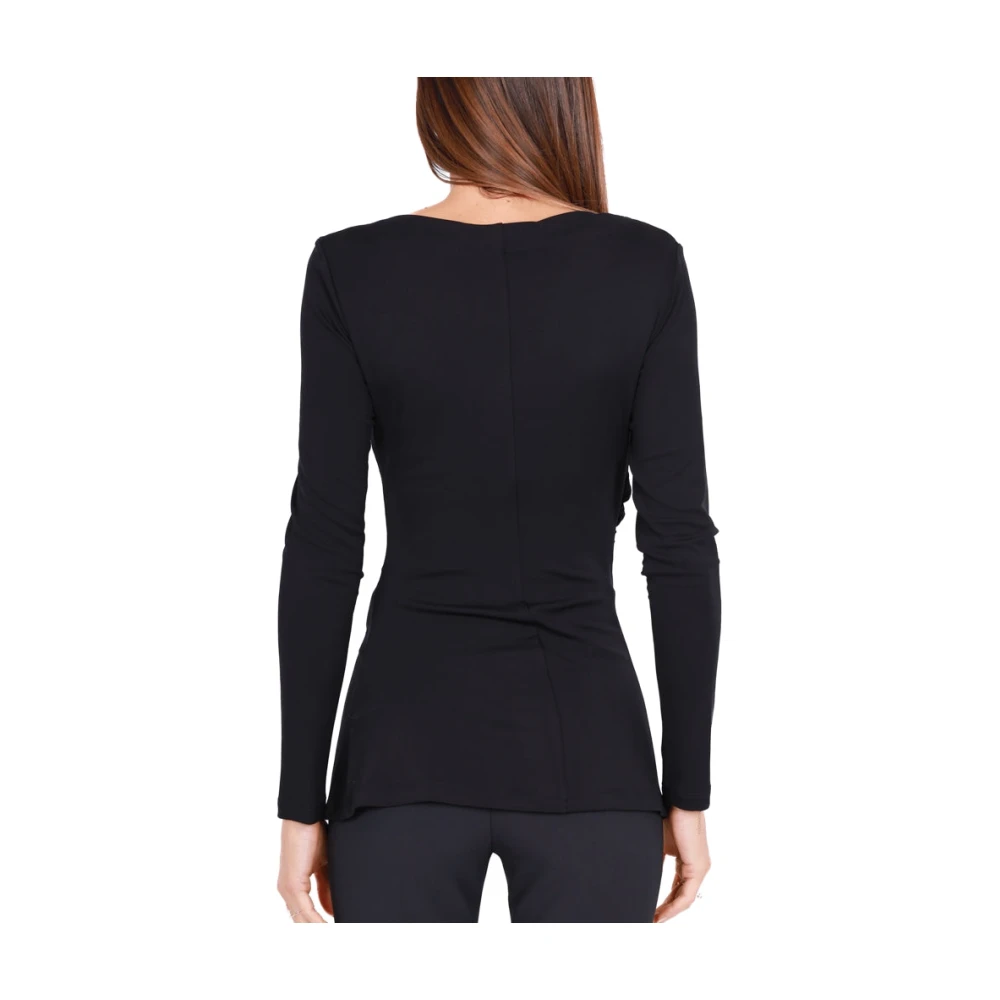 Elisabetta Franchi Zwarte longsleeve jersey top Black Dames