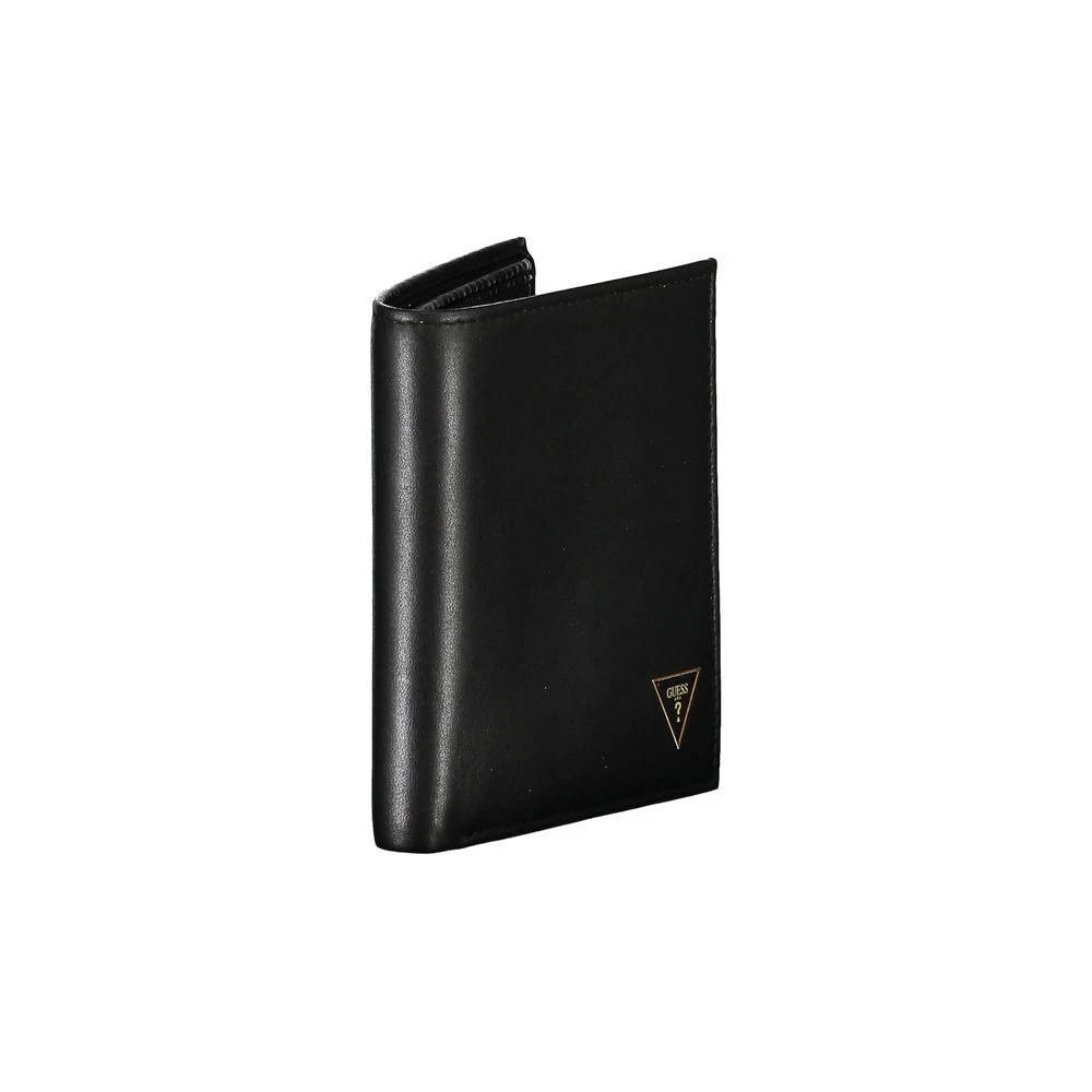 Guess Elegante Zwarte Leren Portemonnee Black Heren