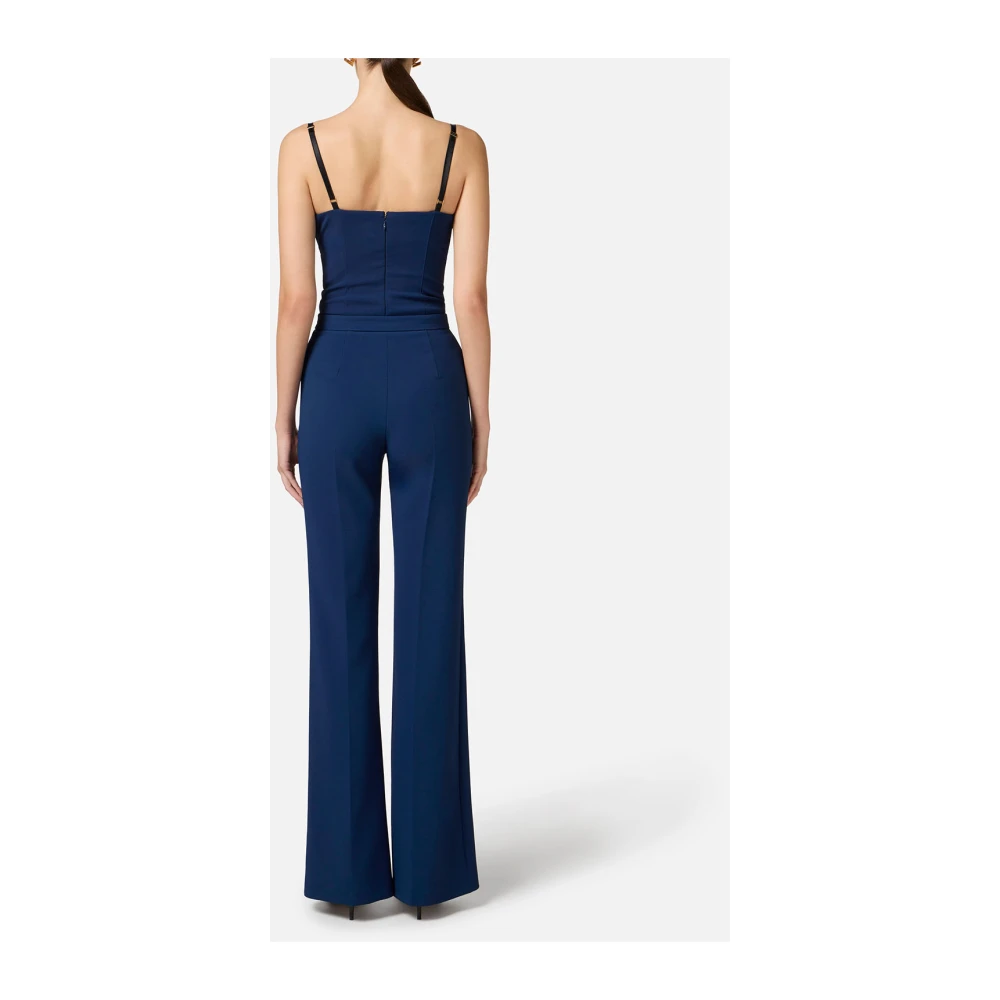 Elisabetta Franchi Blauwe Bodysuit met Satijnen Strikken Blue Dames
