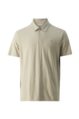 polo-leger-en-coton-coupe-droite-beige