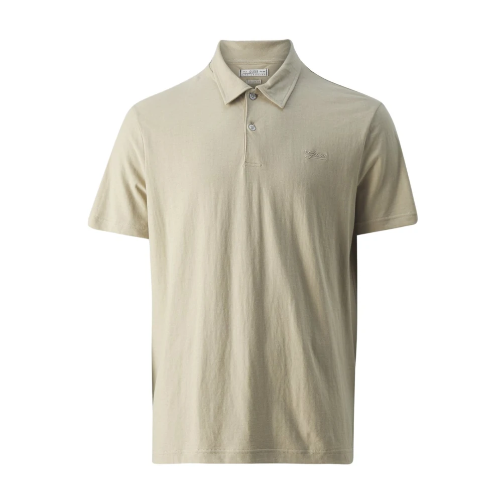 Guess Lichtgewicht katoenen polo Beige rechte pasvorm Beige Heren