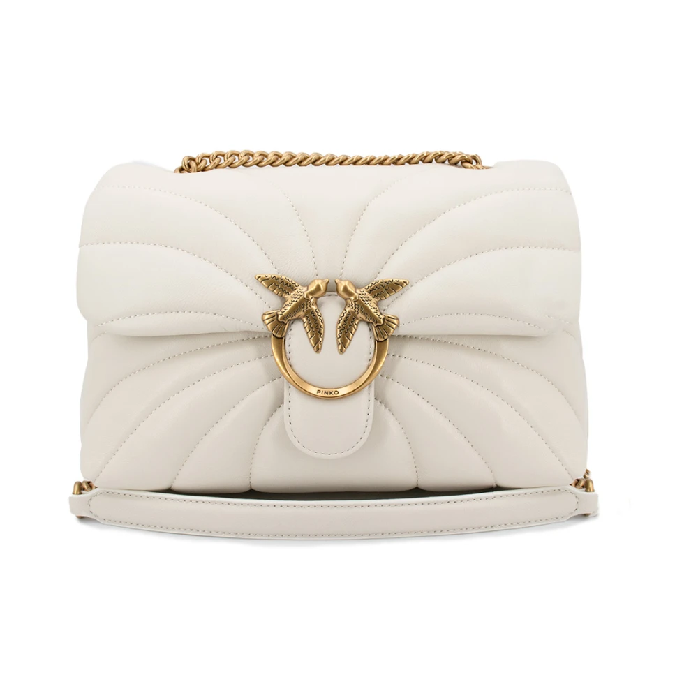 Pinko Gewatteerde Leren Love Tas White Dames