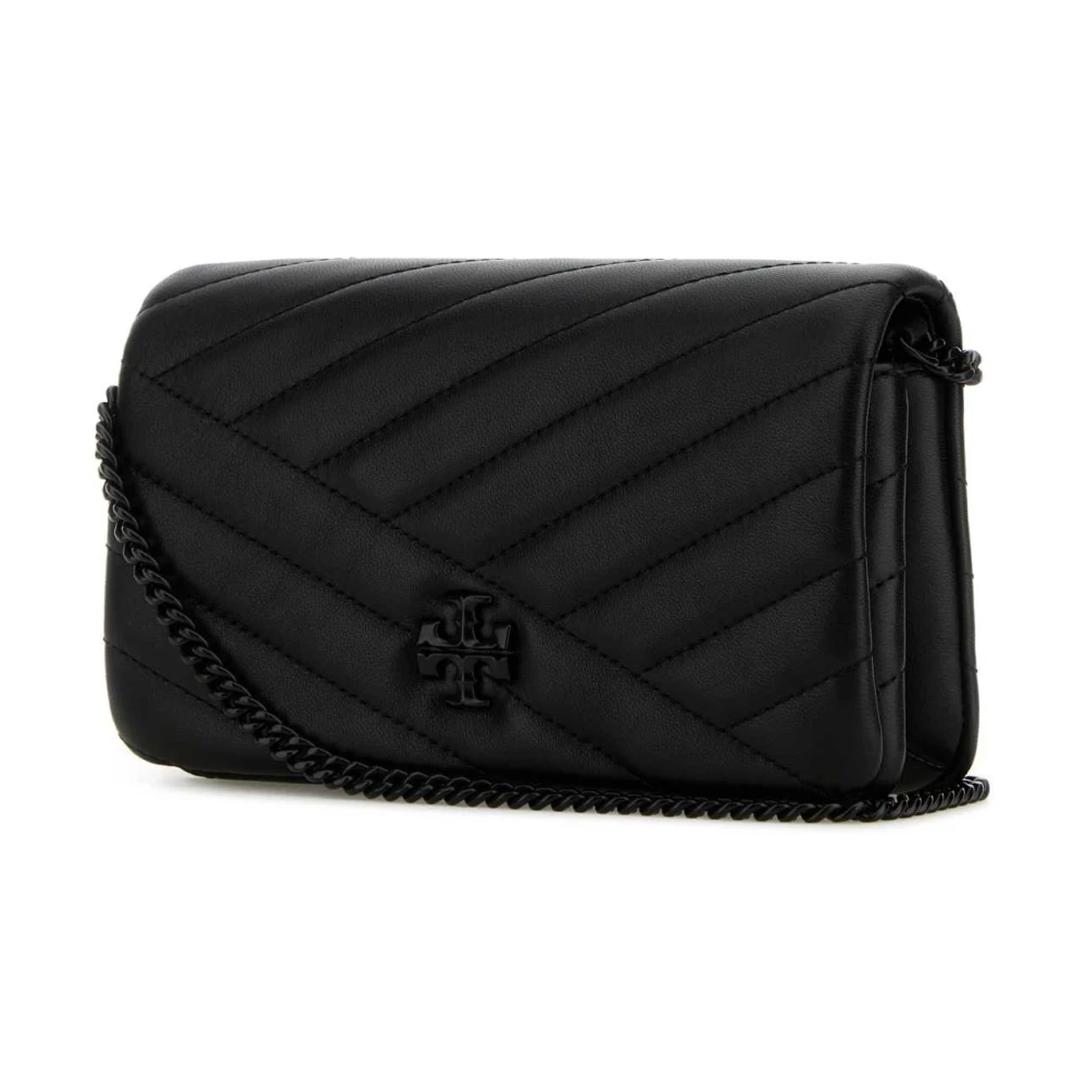 TORY BURCH Zwarte leren Clutch Tas Black Dames