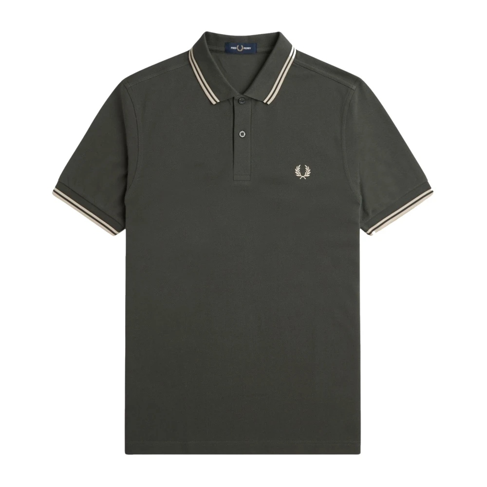 Fred Perry Slim Fit Twin Tipped Polo Green Heren