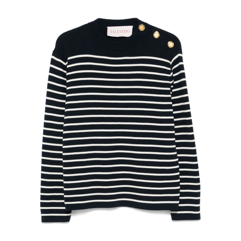 Valentino Witte Trui met Decoratieve Knoopdetails Black Heren