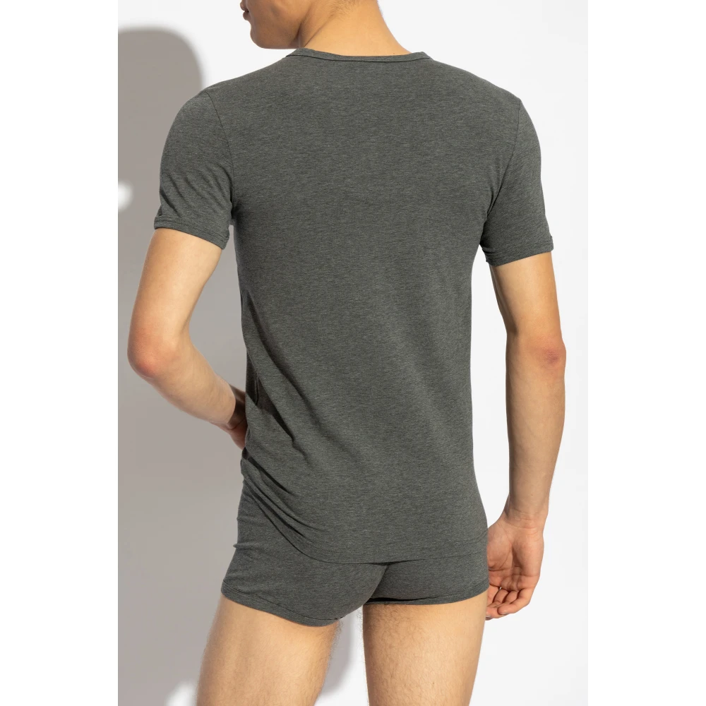 Versace Katoenen ondergoed t-shirt Gray Heren