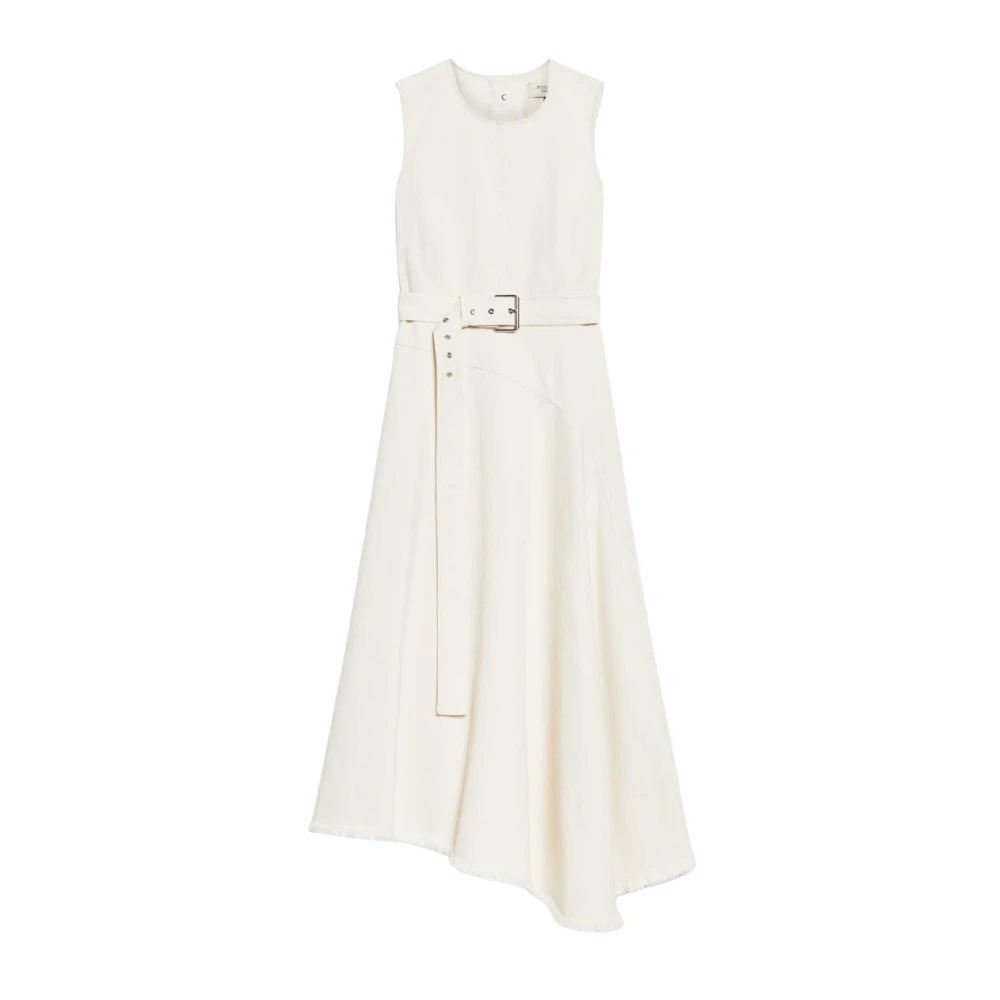 Max Mara Weekend Mouwloze Lange Katoenen Jurk White Dames