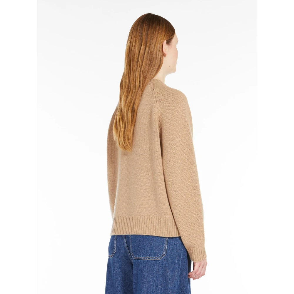 Max Mara Weekend Zachte pasvorm ronde hals trui van zuivere wol Brown Dames