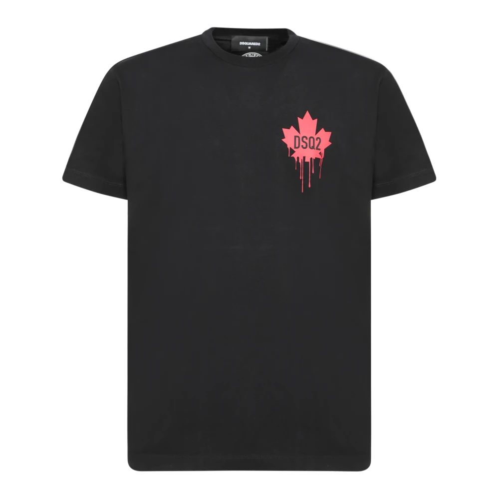 Dsquared2 Zwart T-shirt Streetwear Comfortabele Pasvorm Black Heren