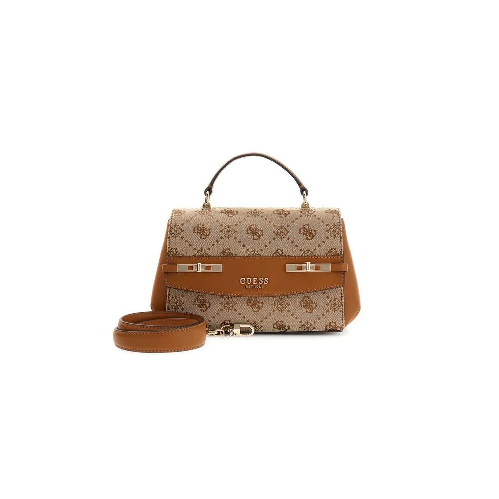 Guess Beige Melinda Top Handle Flap Bag - Female - Handbags - One Size - Bags