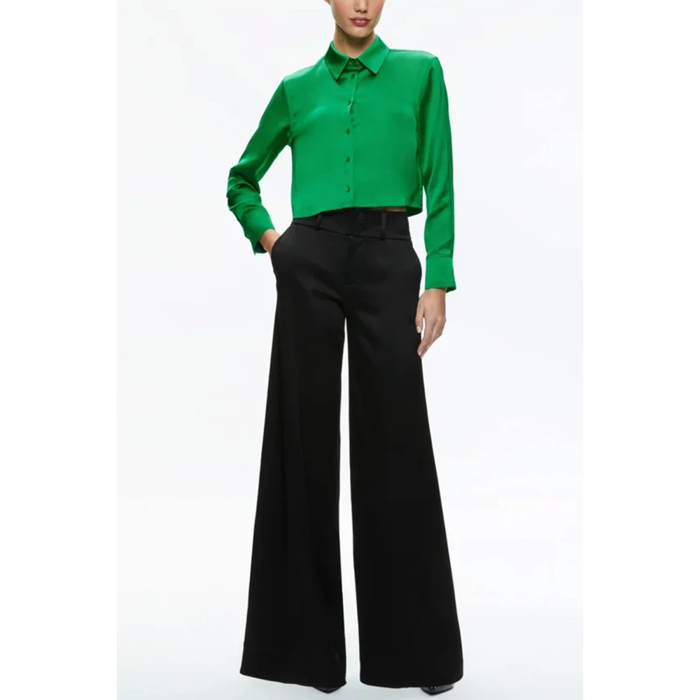 alice + olivia Smaragdgroene Klassieke Kraag Blouse Green Dames