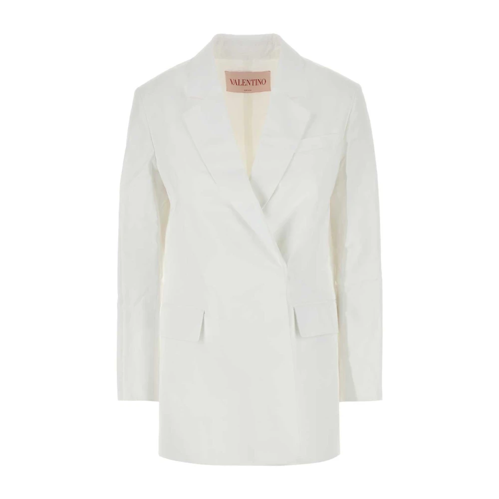 Valentino Garavani White Blazers, Female, 2XS, Compact Poplin Blazer