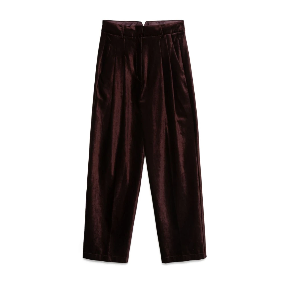 Forte Bruine Fluwelen Wijde Broek Brown Dames