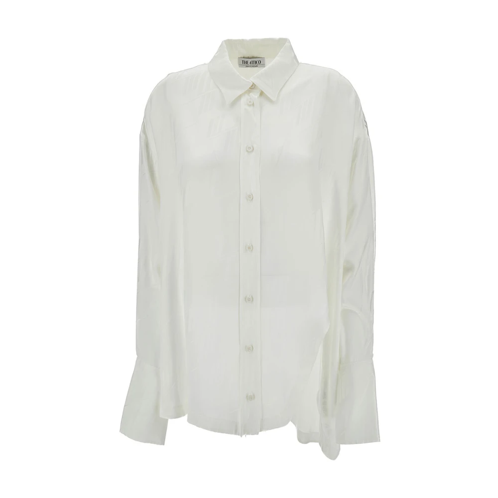 The Attico Witte Klassieke Overhemd met Asymmetrische Zoom White Dames