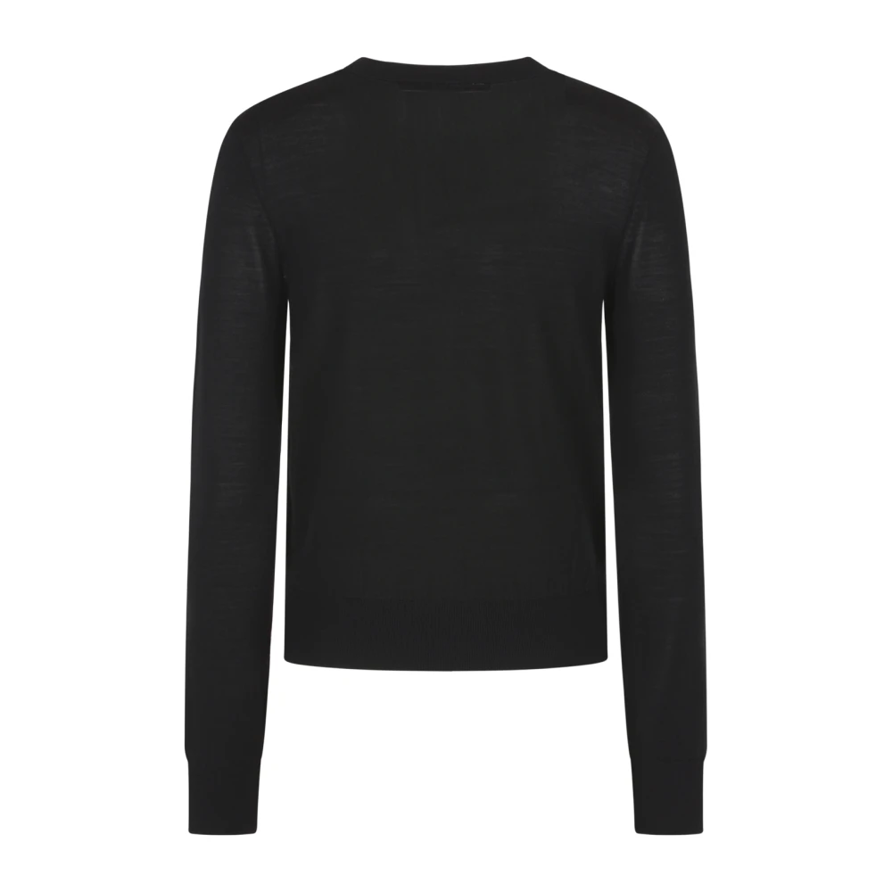 alexander wang Zwarte Logo Crew Neck Sweater Black Dames