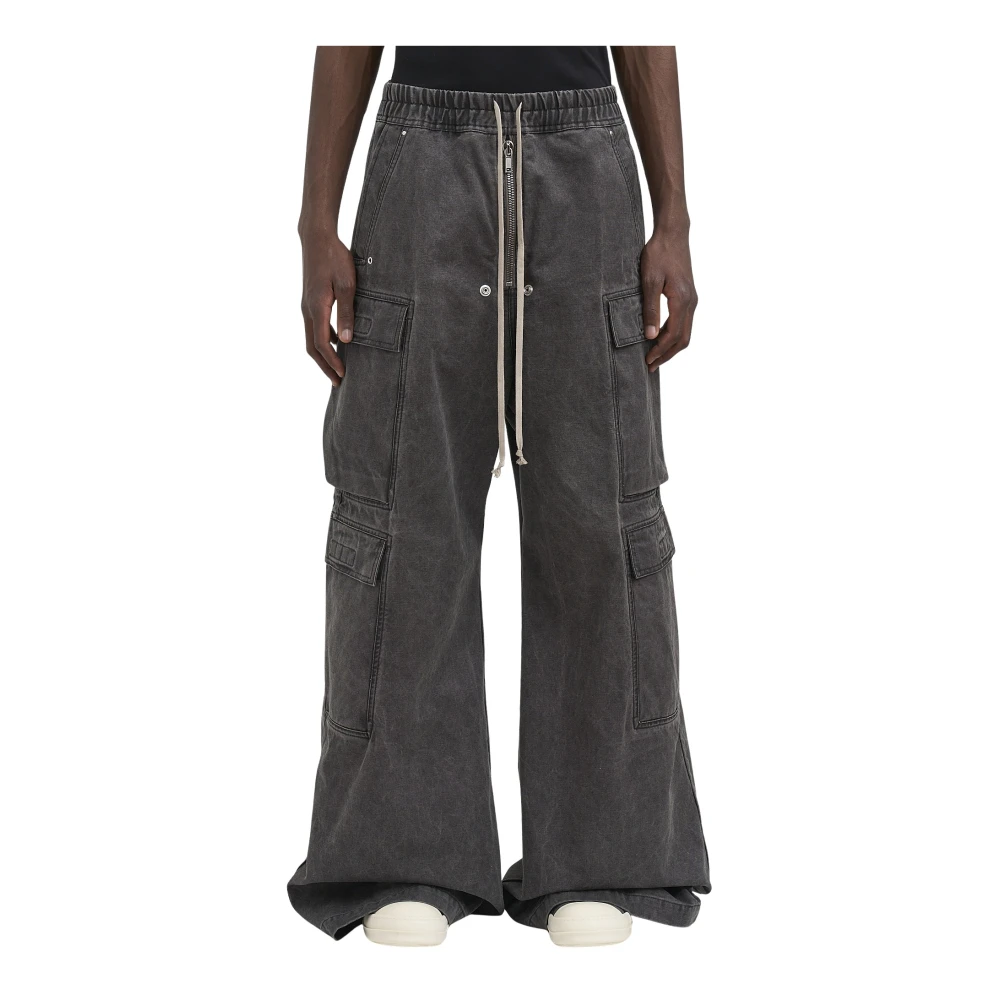 Rick Owens Double Cargo Jumbo Belas - Male - Wide Trousers - Gray - L - Trousers - Image 3