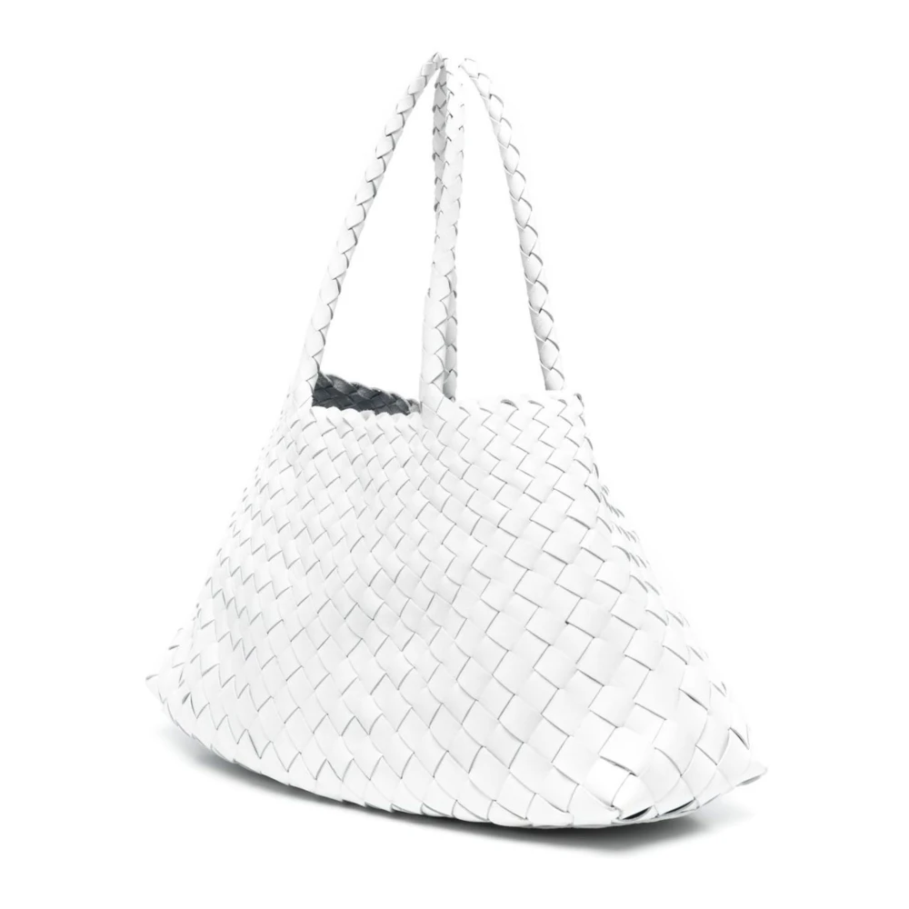 Dragon Diffusion Witte Geweven Tote Tas met Leer White Dames