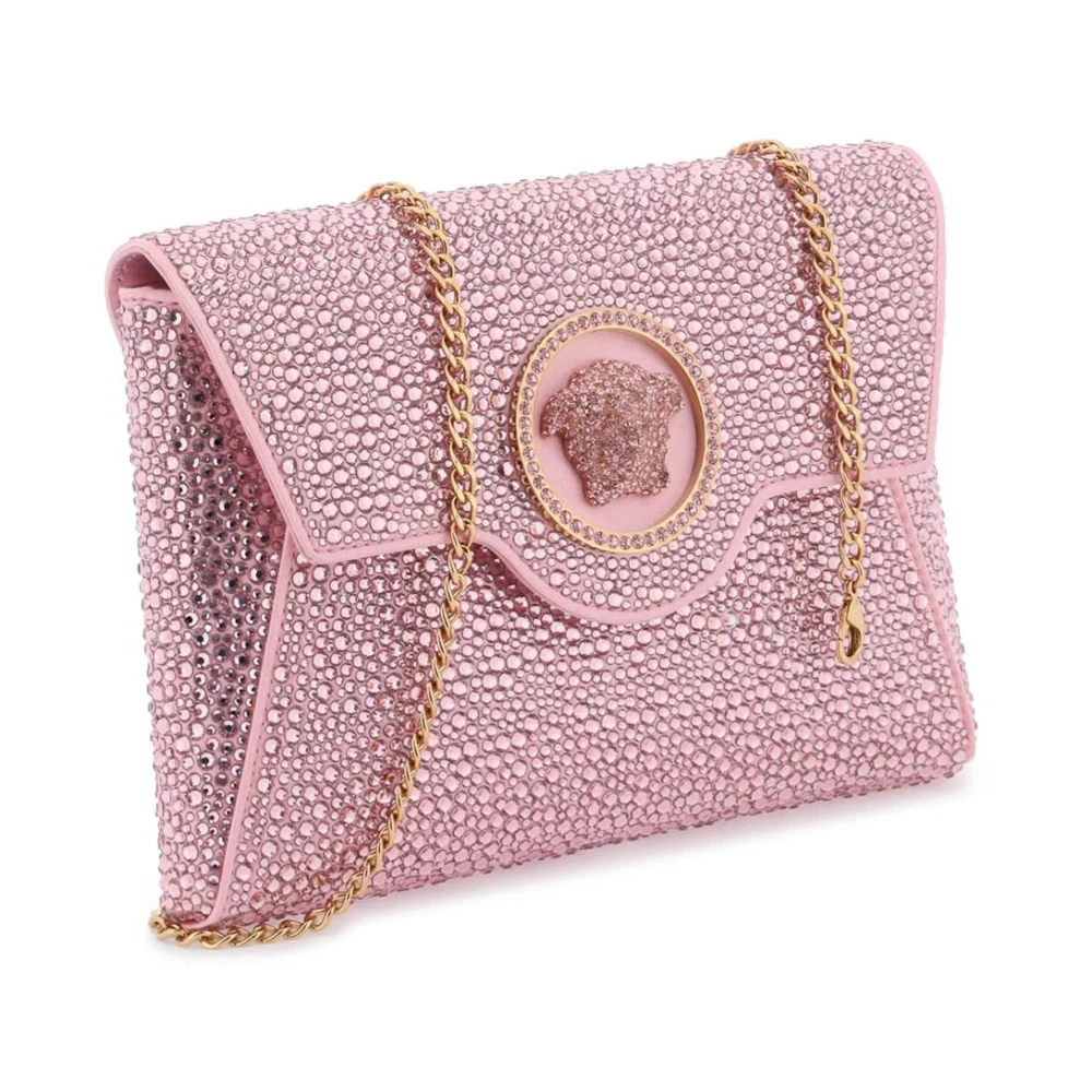 Versace Kristalversierde Envelop Clutch Pink Dames