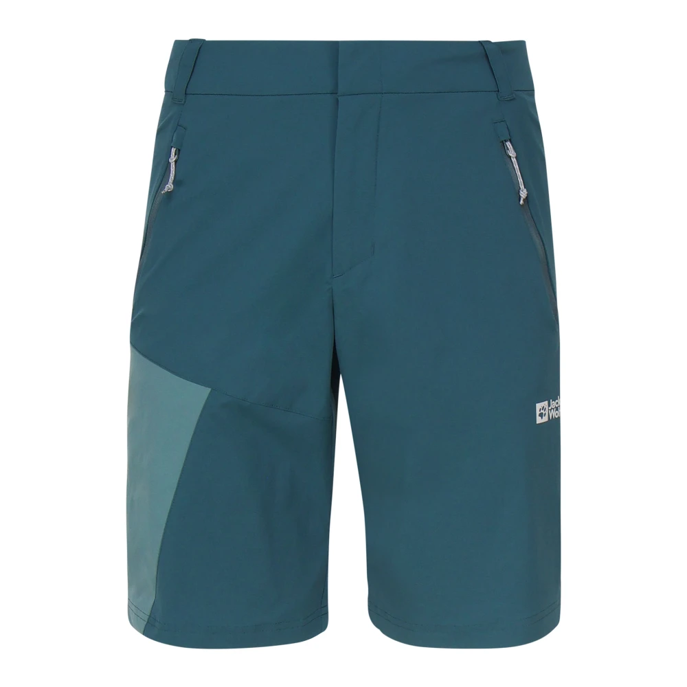 Jack Wolfskin Sportieve Teal Nylon Shorts met Zakken Green Heren