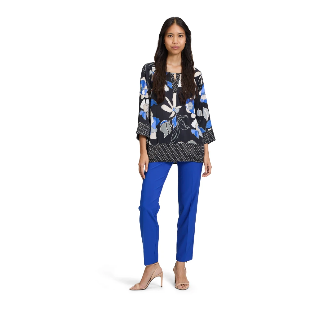 Betty Barclay Gestippelde slipblouse met gerimpelde V-hals Multicolor Dames