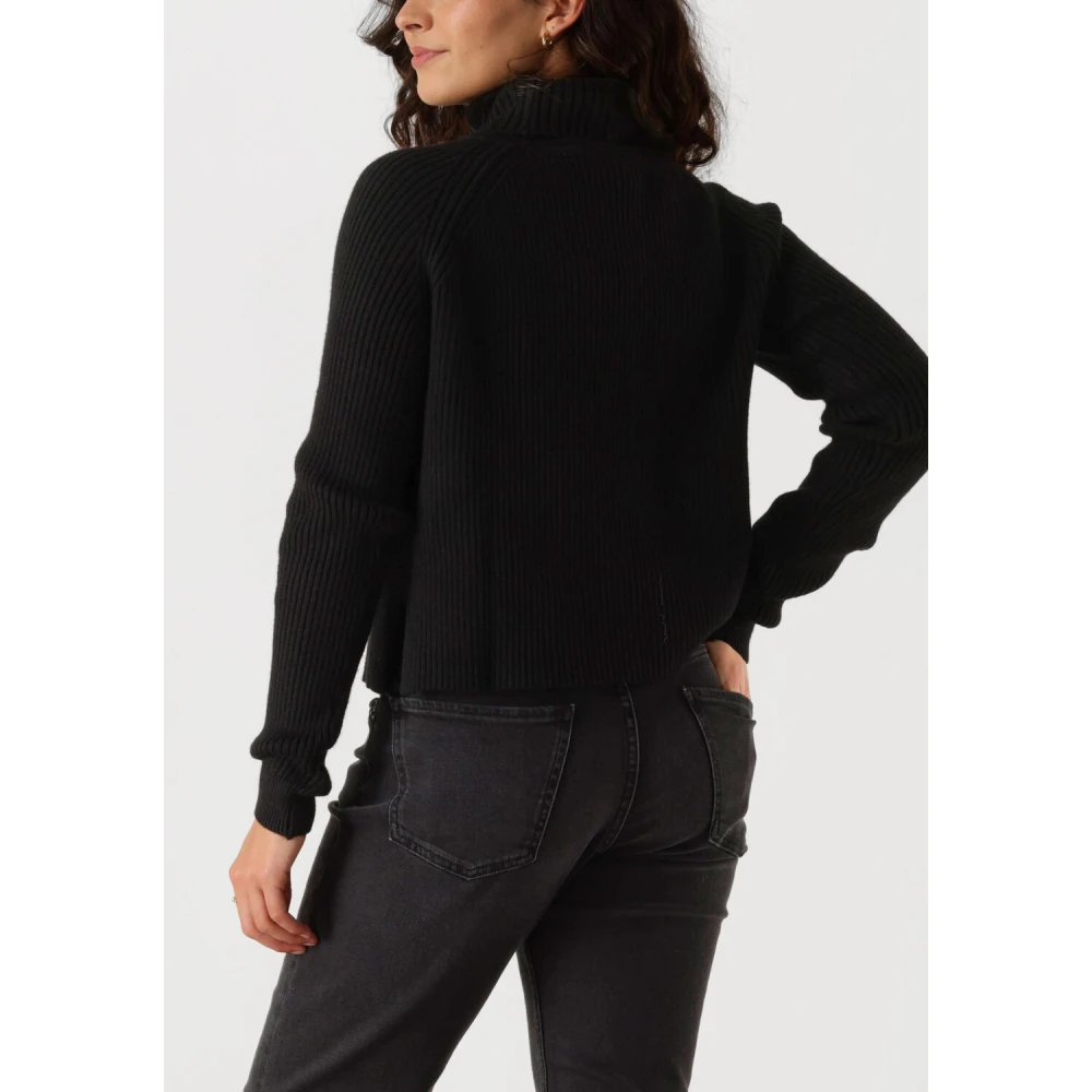 Minus Zwarte Gebreide Coltrui Black Dames