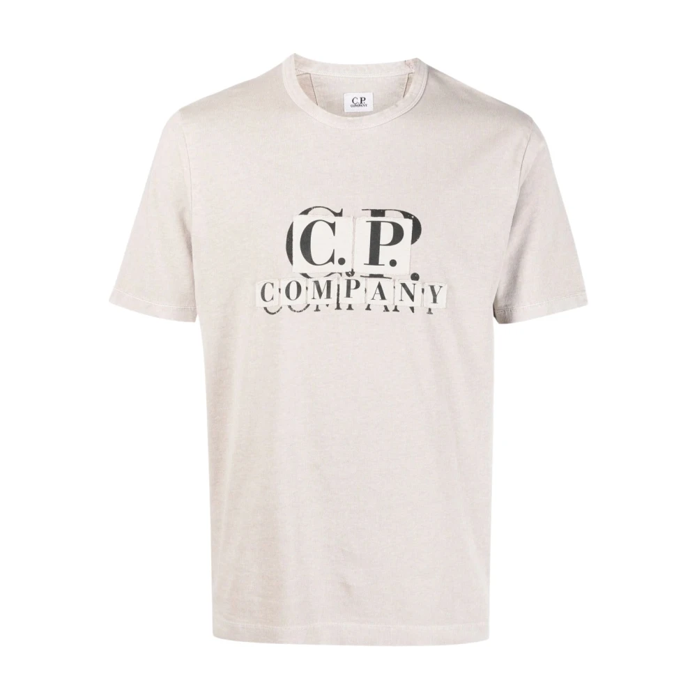 C.P. Company Logo Patch Print T-Shirt Beige Heren