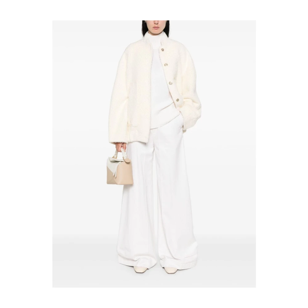 Semicouture Alpaca Blend Bomber Jas Beige Dames