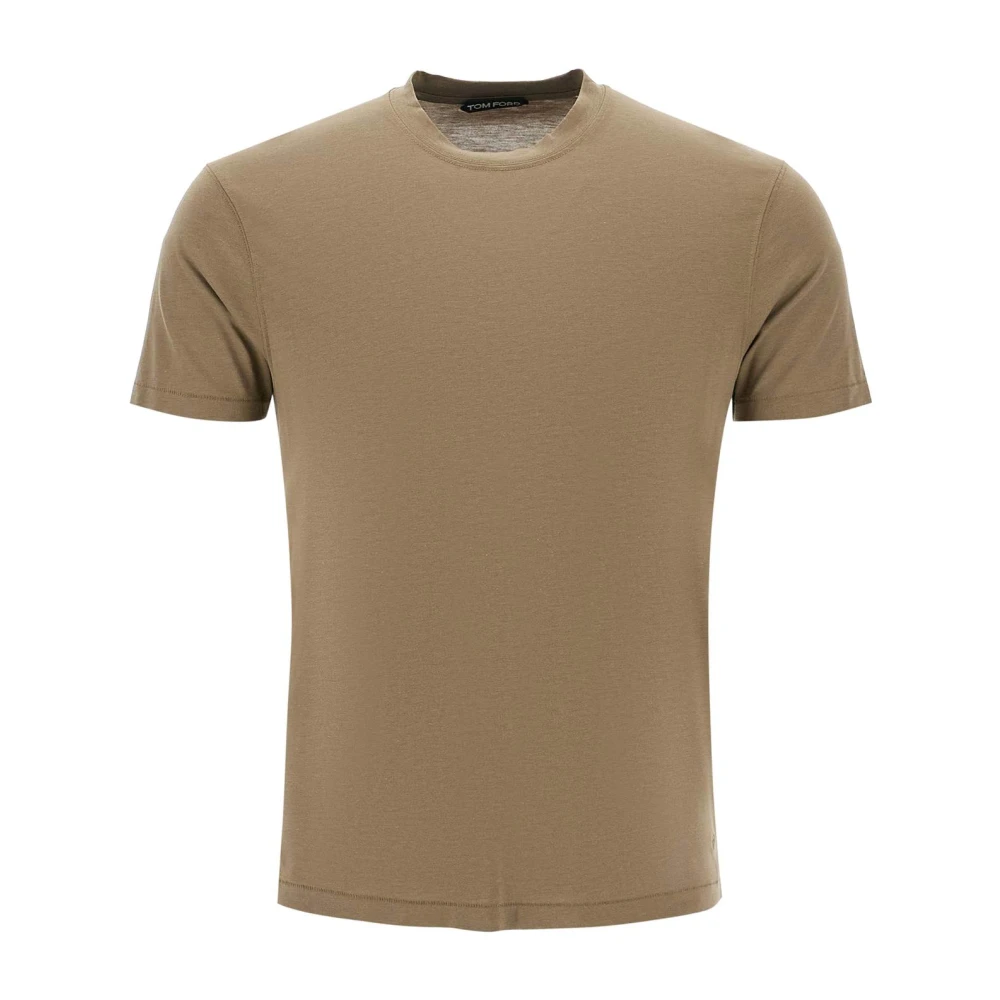 Tom Ford Zachte Katoen Lyocell Crewneck T-shirt Green Heren