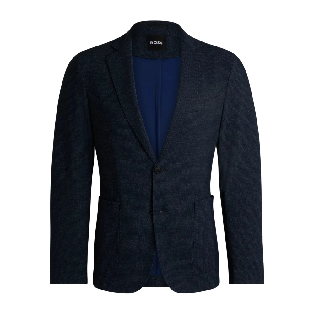 Hugo Boss Blauwe deconstructed jas met klassieke revers Blue Heren