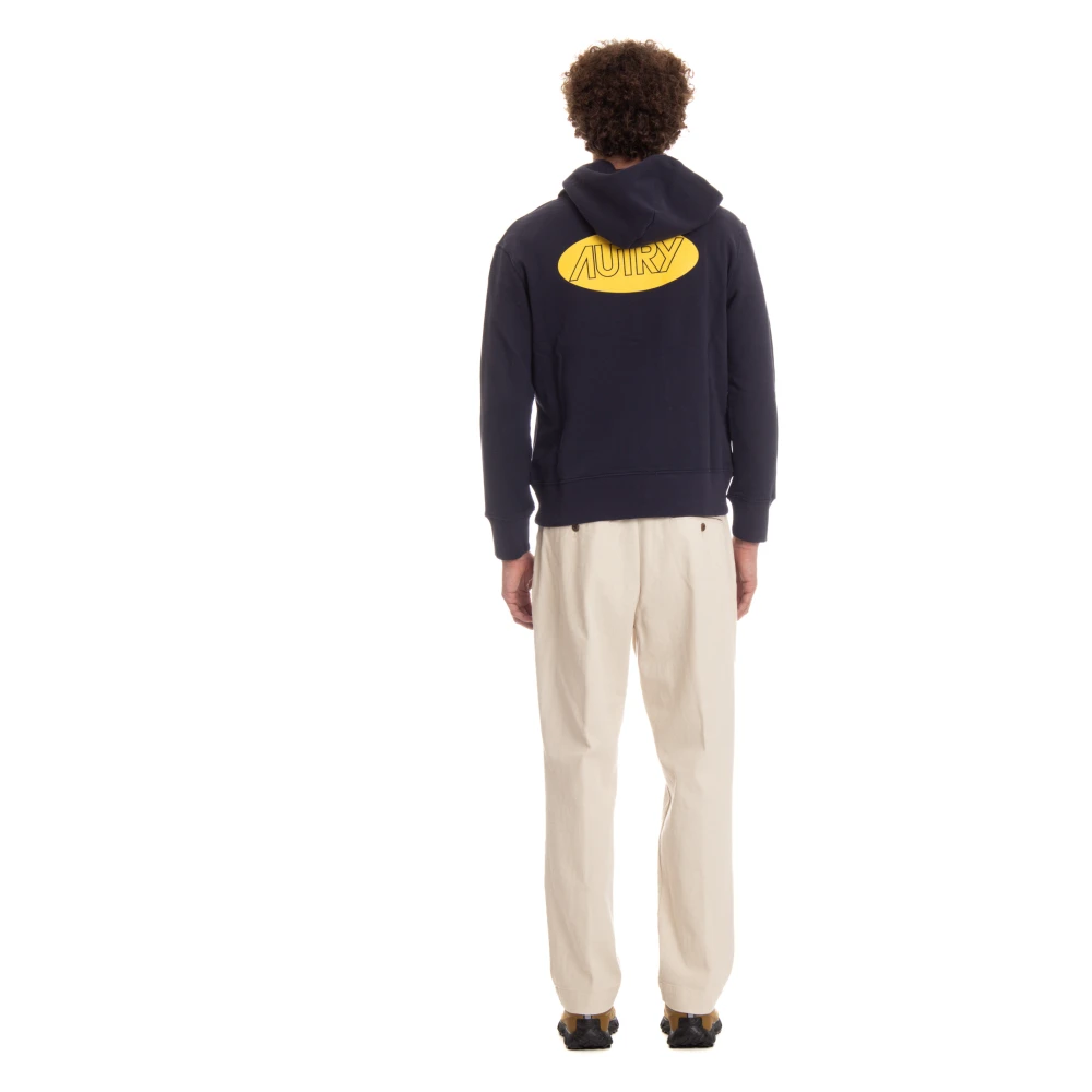 Autry Blauwe Katoenen Logo Sweater Blue Heren