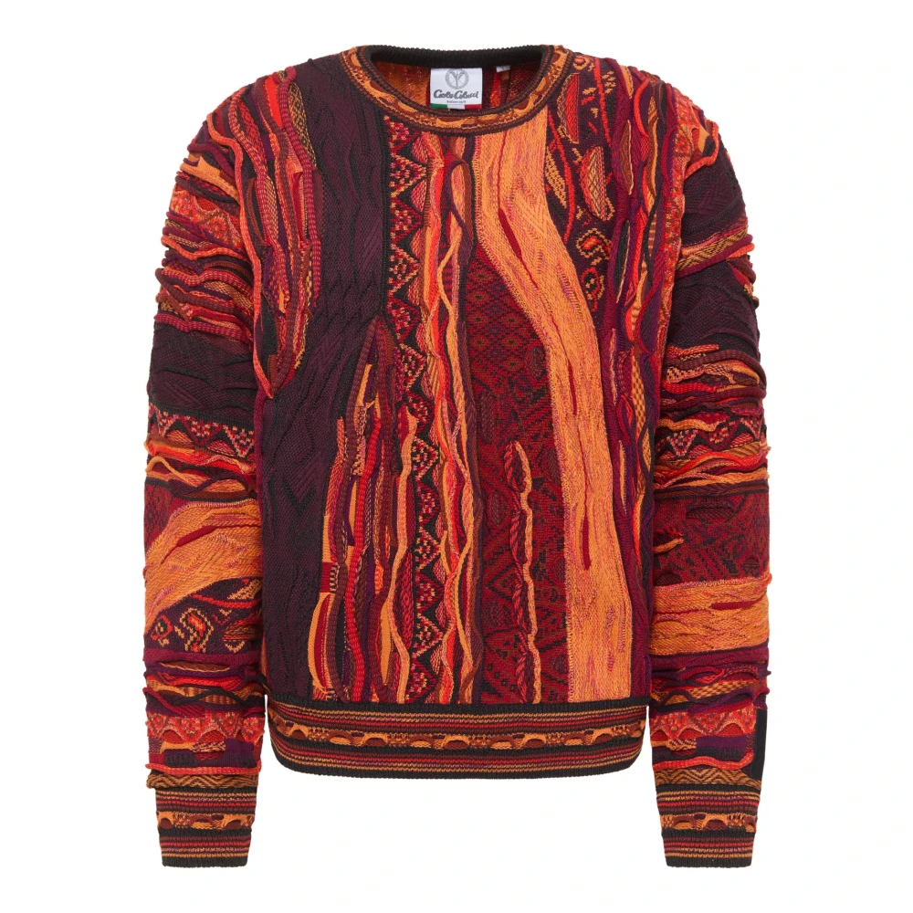 Carlo colucci Gebreide trui met opvallend patroon Multicolor Heren
