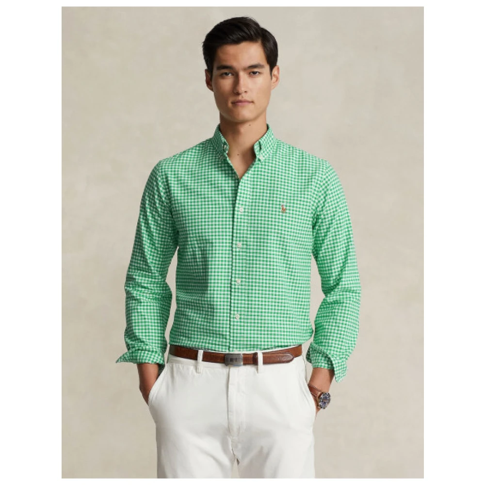 Polo Ralph Lauren Vichy Katoen Oxford Overhemd Green Heren
