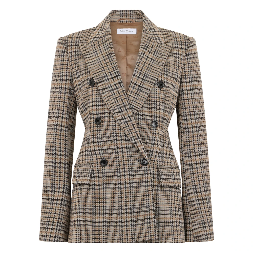 Max Mara Brown Double-Breasted Jacket - Female - Blazers - Xs - Jackets