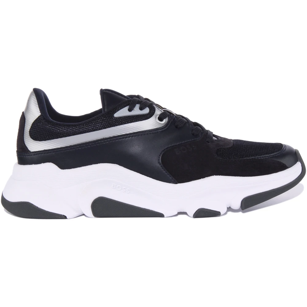 Hugo Men's Blue Sneakers, 11 Uk, Navy White Run Trainers