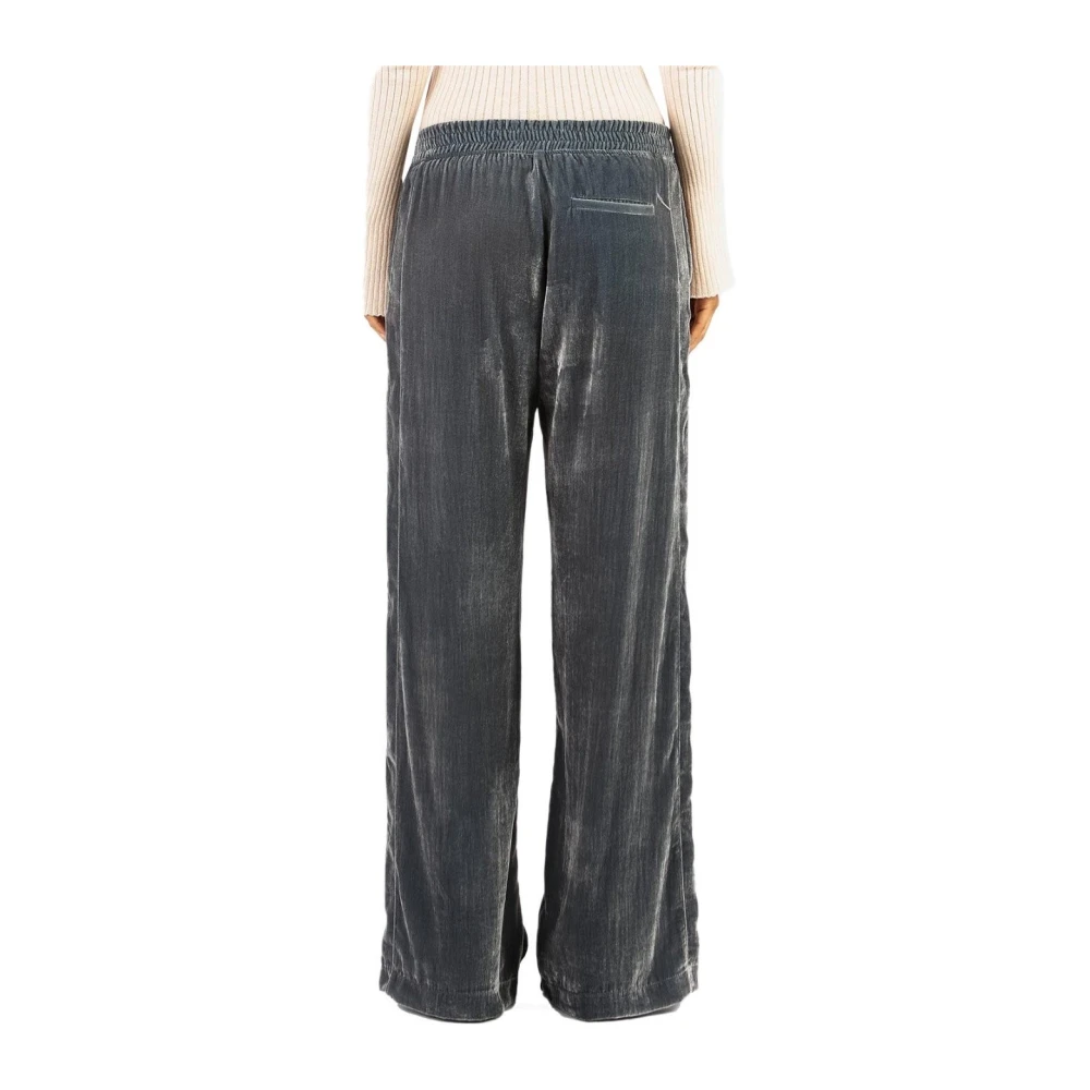 Cruna Blauwe Fluweel Wijde Pijp Broek Gray Dames