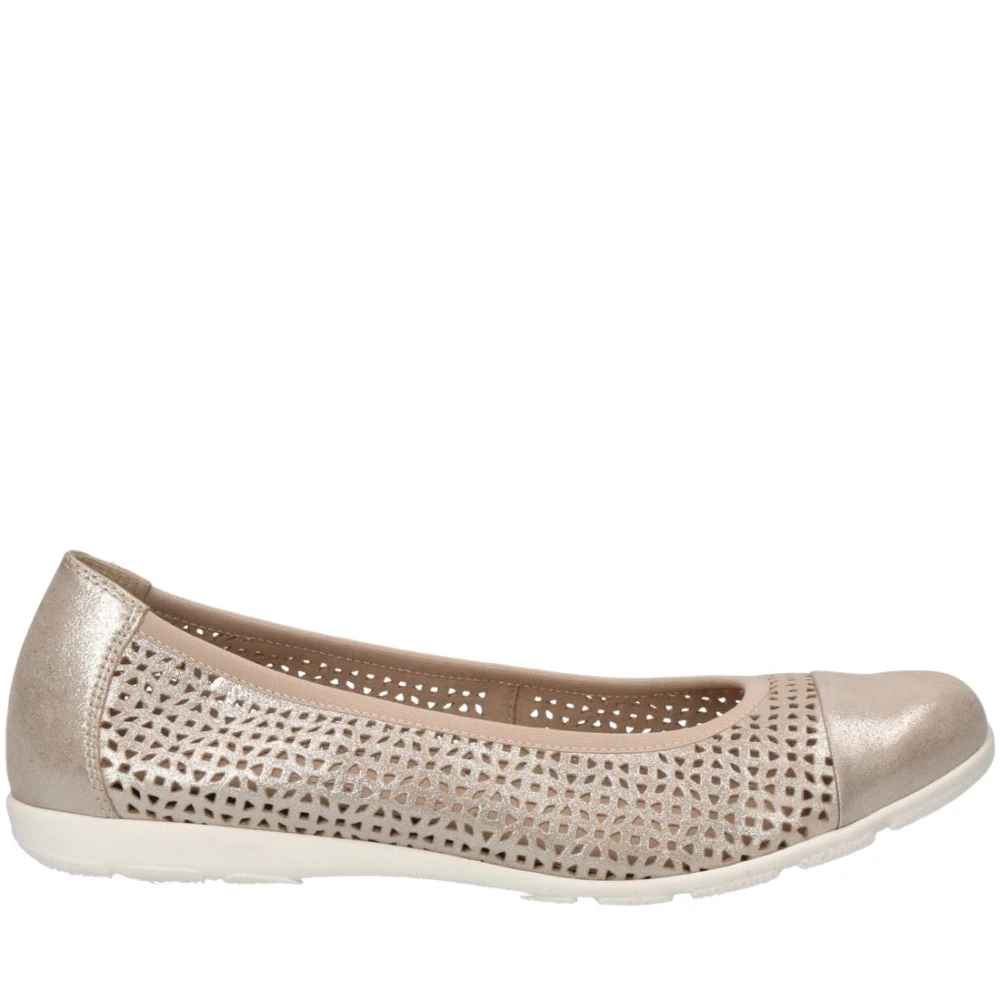Caprice Women's Beige Taupe Casual Closed Shoes - Ballerina Shoes - 3 Uk - Shoes