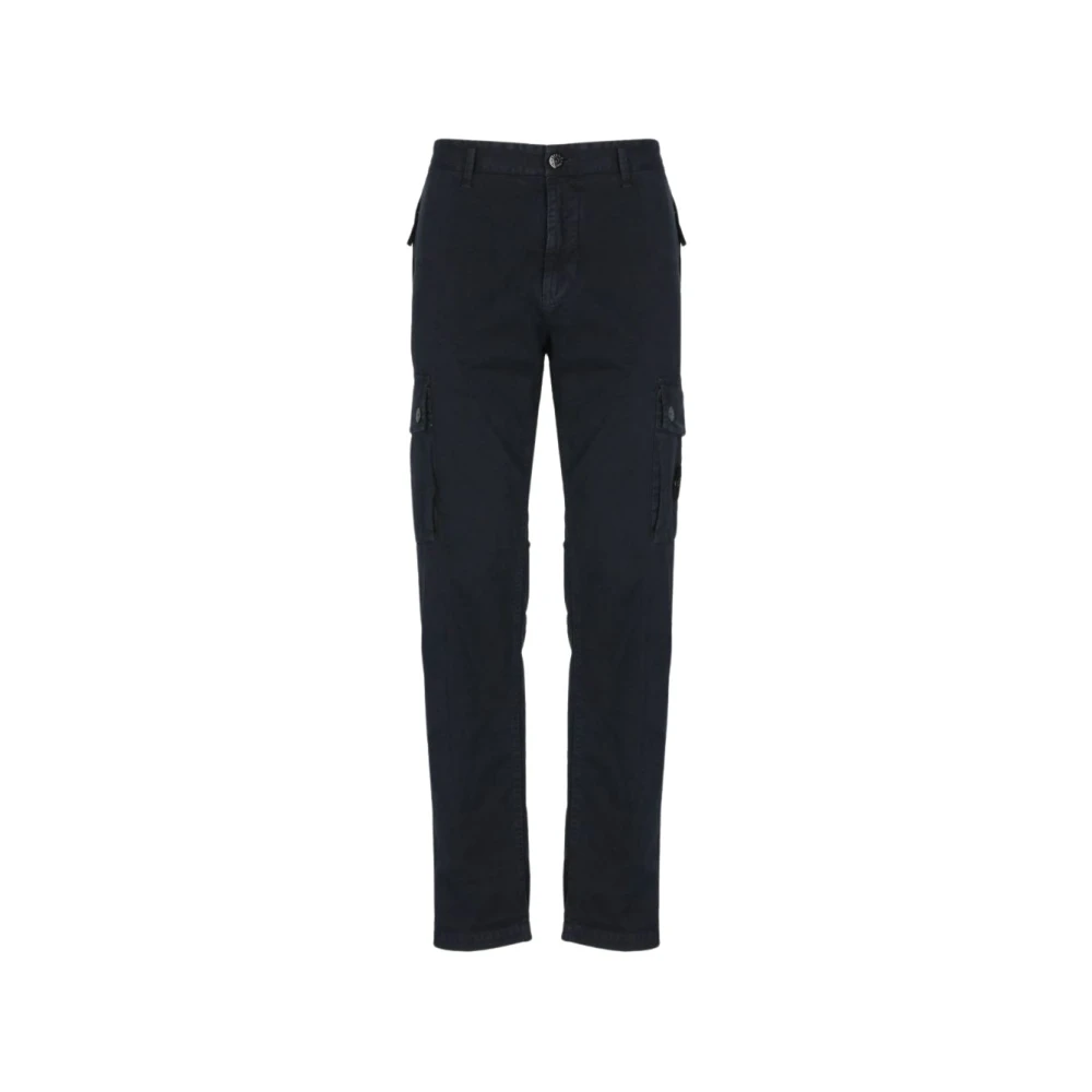 Stone Island , Straight Trousers, Male, Blue, W36, Cargo Trousers