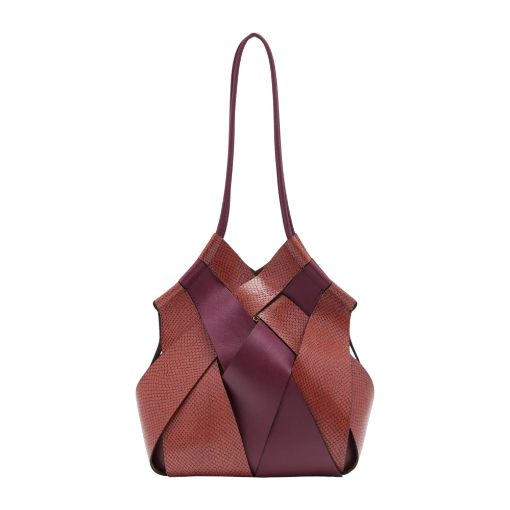 Ulla Johnson Women's Brown Shopping Bags, One Size, Embossed Mixte Tote Bag