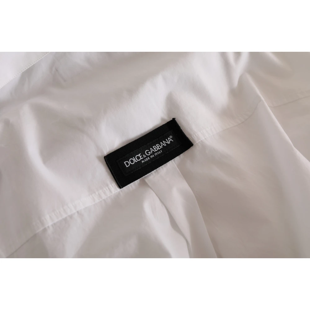 Dolce & Gabbana Wit katoenen button-down overhemd voor formele gelegenheden White Heren